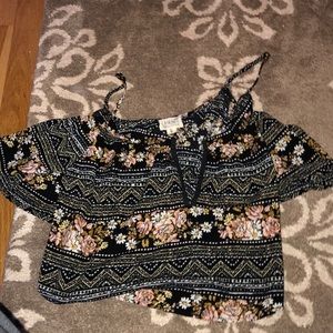 Floral off the shoulder crop top